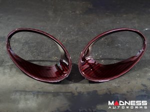  FIAT 500 Driving Lights Frames - Carbon Fiber - NA Model - Red Candy